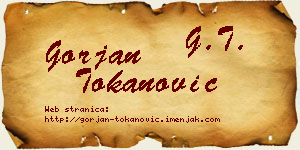 Gorjan Tokanović vizit kartica